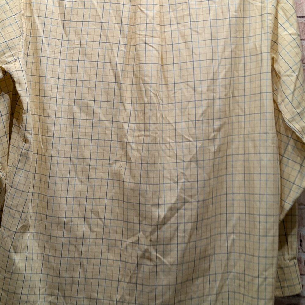 L.L. Bean Shirt Yellow Plaid Button Down Size Medium - Picture 9 of 13